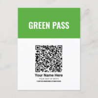 Carte d'entrée de certificat de vaccin vert de cod