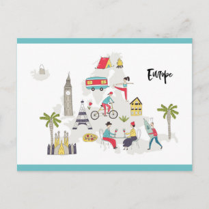 Postale Carte des activités en Europe