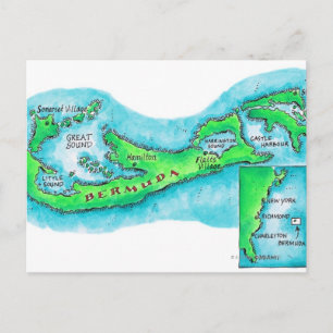 Postale Carte des Bermudes