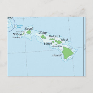Postale Carte des chaînes de l'île d'Hawaii