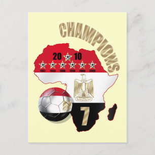 Postale Carte des champions de l'Afrique Égypte Pharaons c