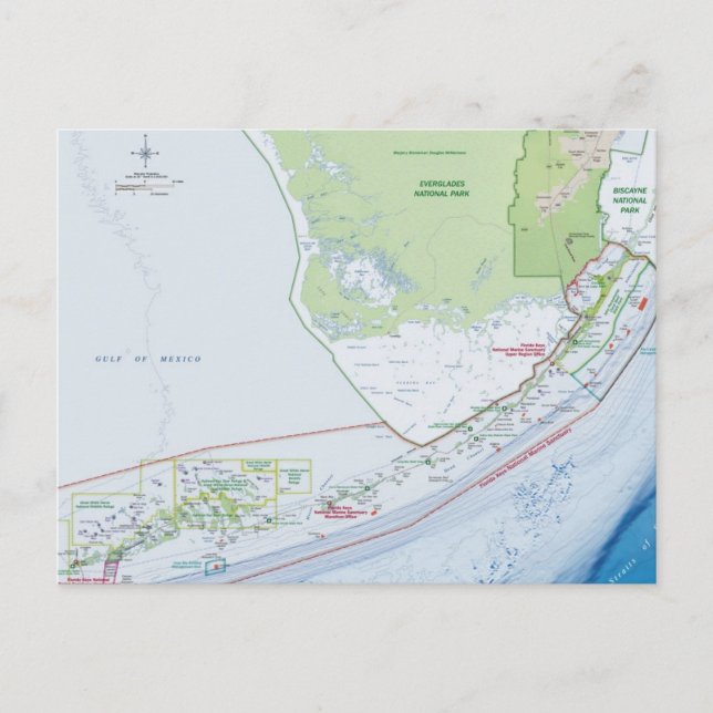 Postale Carte des clés de Floride (Devant)