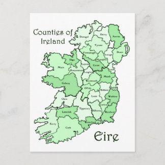 Postale Carte des comtés d'Irlande