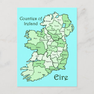 Postale Carte des comtés d'Irlande