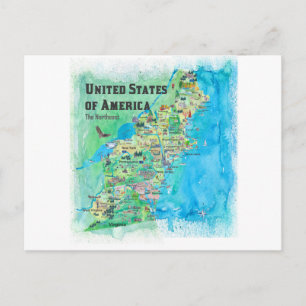 Postale Carte des États-Unis du Nord-Est Postvard - Nouvel
