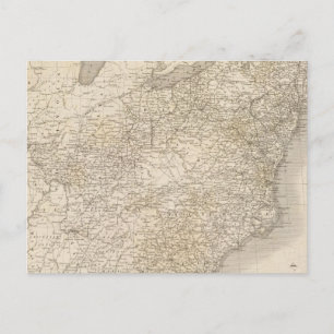 Postale Carte des États-Unis montrant les colonies