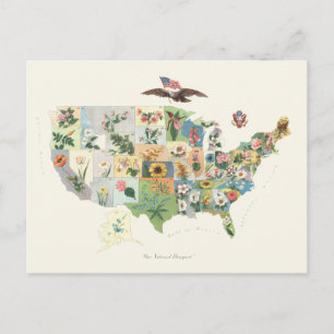 Postale Carte des fleurs des États-Unis - Notre Bouquet na