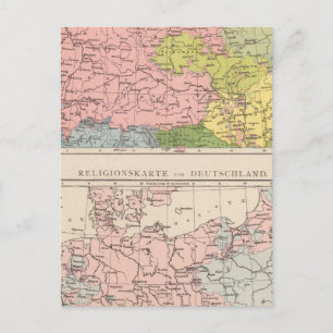 Postale Carte des langues et des religions en Allemagne