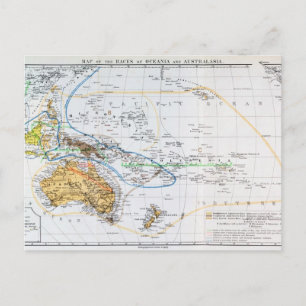 Postale Carte des races d'Océanie et d'Australasie