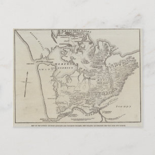 Postale Carte des terres entre Auckland et Waikato River