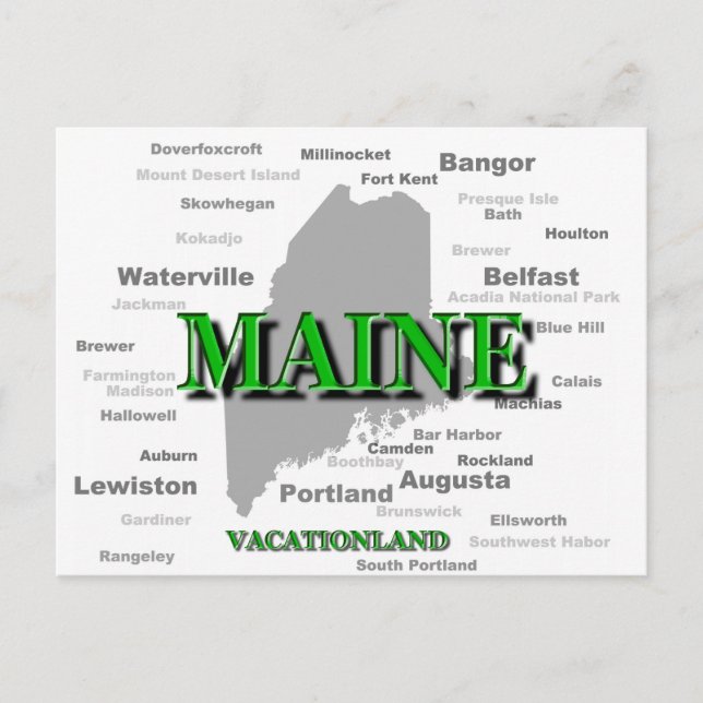 Postale Carte Des Villes Et Villes Du Maine State Pride (Devant)