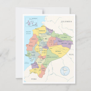 Postale Carte détaillée de l'Equateur