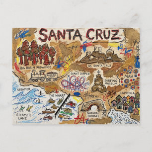 Postale Carte détaillée touristique de Santa Cruz – Monume