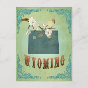 Postale Carte d'État du Wyoming - Vert