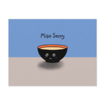 Carte d'excuses "Miso Désolé" (bleu/beige)