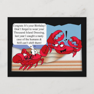 Postale Carte d'Humour d'anniversaire avec deux crabes