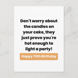 Postale Carte d'humour pour 70e anniversaire