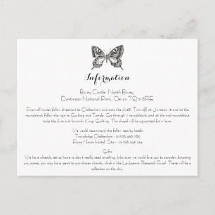 Postale Carte d'information Mariage papillon classique