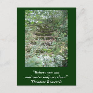 Postale Carte d'inspiration. Citation de Roosevelt