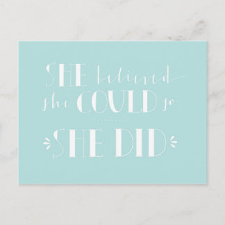 Postale Carte d'inspiration - "She Believe"