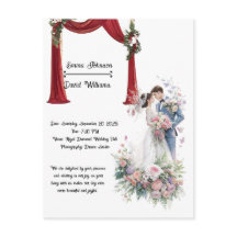 Carte d'invitation de mariage florale élégante – R