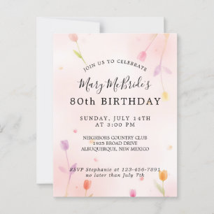 Postale Carte d'invitation pour les 80 ans