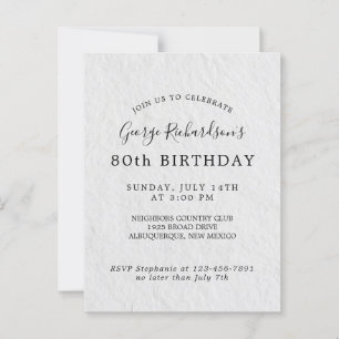 Postale Carte d'invitation pour les 80 ans