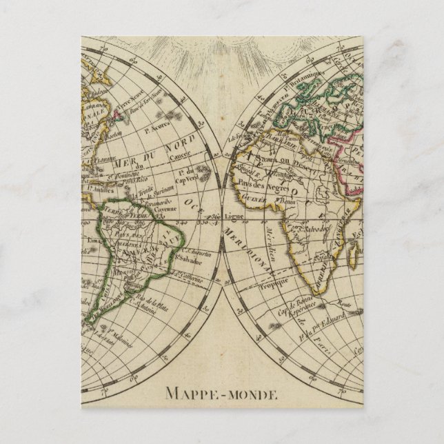 Postale Carte Double hémisphère (Devant)