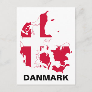 Postale Carte Drapeau Danemark