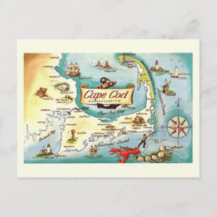 Postale Carte du Cap Cod MA 