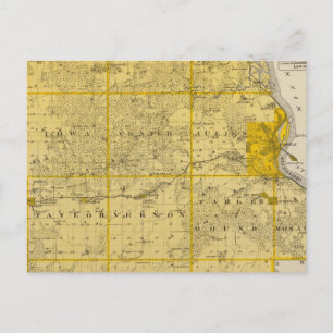 Postale Carte du comté de Dubuque