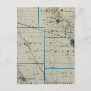 Postale Carte du comté de Floyd, État de l'Iowa