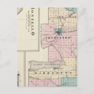 Postale Carte du comté de Green Lake, État du Wisconsin