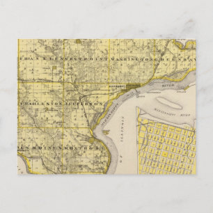 Postale Carte du comté de Lee et de Montrose, État de l'Io