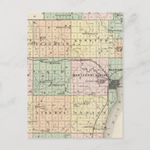 Postale Carte du comté de Manitowoc, État du Wisconsin