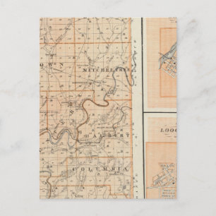 Postale Carte du comté de Martin avec Shoals, Loogootee