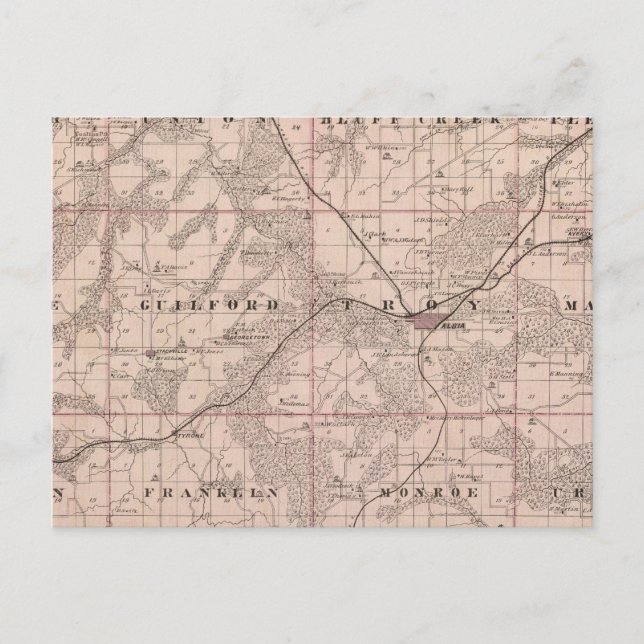 Postale Carte du comté de Monroe, État de l'Iowa (Devant)