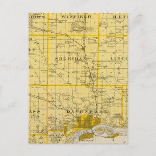 Postale Carte du comté de Scott, État de l'Iowa