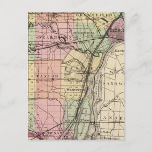Postale Carte du comté de Wayne, Michigan
