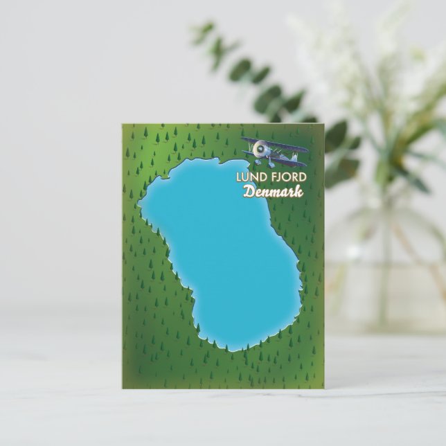 Postale carte du Danemark, Fjord de Lund (Debout devant)