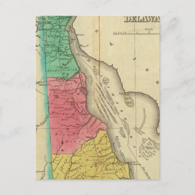 Postale Carte Du Delaware (Devant)