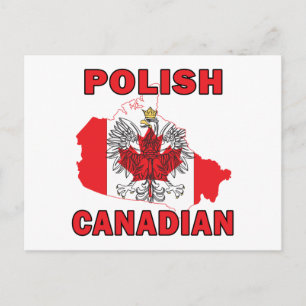 Postale Carte du drapeau canadien polonais