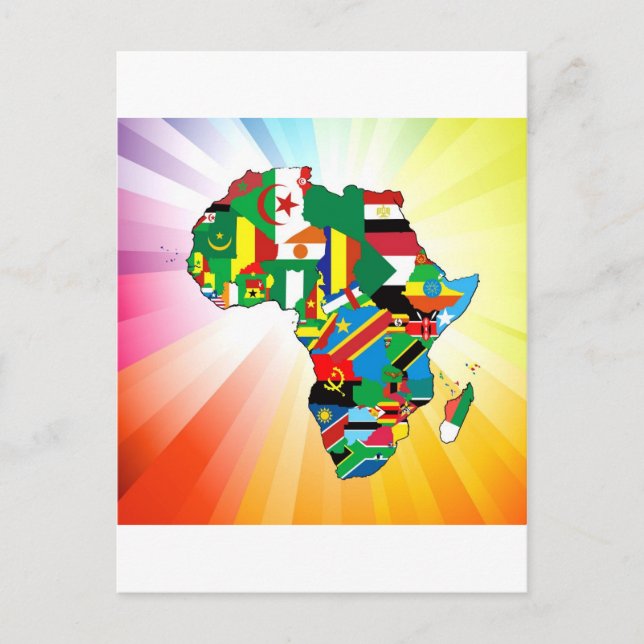 Postale Carte du drapeau continent africain 2 (Devant)