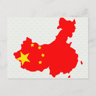 Postale Carte du drapeau de Chine taille réelle