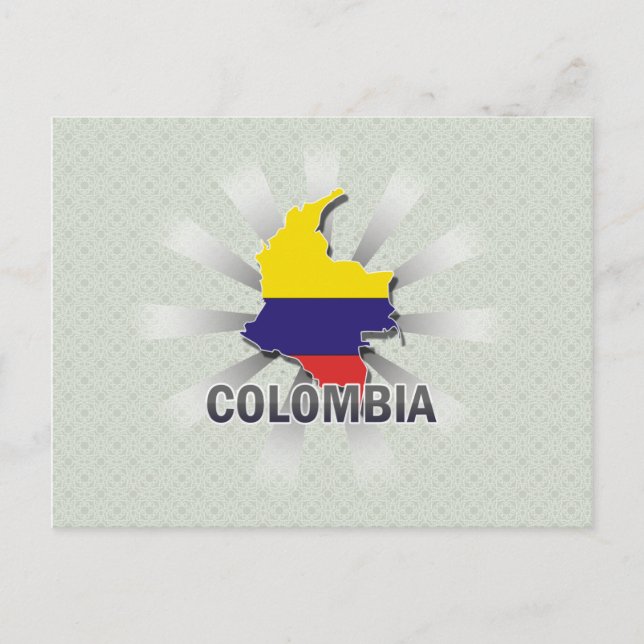Postale Carte du drapeau de la Colombie 2.0 (Devant)