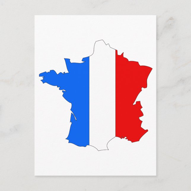 Postale Carte du drapeau de la France (Devant)