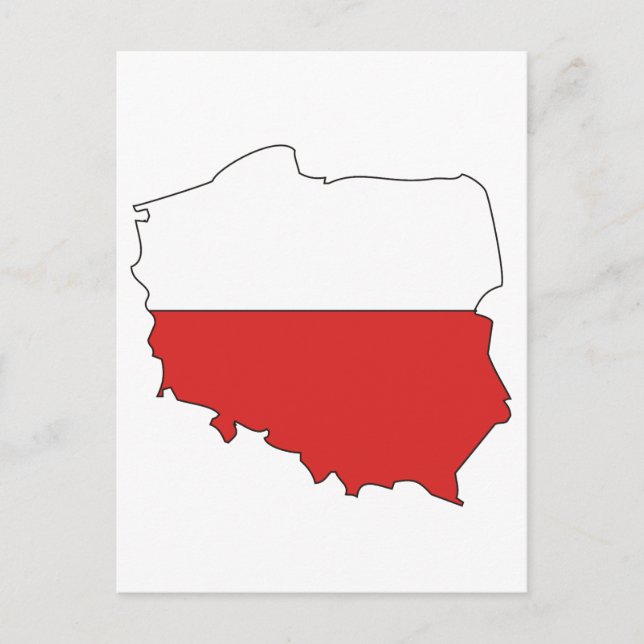 Postale Carte du drapeau de la Pologne (Devant)