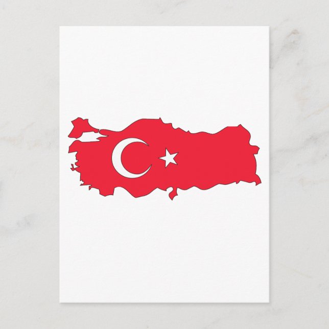 Postale Carte du drapeau de la Turquie (Devant)
