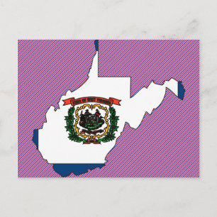 Postale Carte du drapeau de la Virginie occidentale