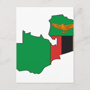 Postale Carte du drapeau de la Zambie